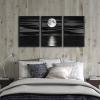 imageWieco Art Framed 3 Panel Sea White Full Moon in Night Canvas Print Wall Art Black and White Ocean Beach for Living Room Bedroom Kitchen Home Decorations Modern Abstract Artwork16x24inchx3pcsFramed