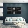 imageWieco Art Framed 3 Panel Sea White Full Moon in Night Canvas Print Wall Art Black and White Ocean Beach for Living Room Bedroom Kitchen Home Decorations Modern Abstract Artwork16x24inchx3pcs40x60cmx3pcs