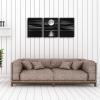 imageWieco Art Framed 3 Panel Sea White Full Moon in Night Canvas Print Wall Art Black and White Ocean Beach for Living Room Bedroom Kitchen Home Decorations Modern Abstract Artwork12x16inchx3pcsFramed