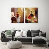 imageWieco Art Framed Art Ballet Dancers 100 Hand Painted Paintings Abstract Canvas Wall Art for Home Decor with Black Frame20x24inchx2pcs50x60cmx2pcs