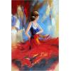 imageWieco Art Framed Art Flying Skirt Modern Artwork Abstract Dancing People Oil Paintings on Canvas Wall Art for Home Decorations Wall Decor Stretched with Black FrameGallery Wrapped