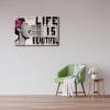 imageWieco Art Framed Art Giclee Canvas Prints of Banksy Life is Beautiful Abstract Artwork for Wall Decor Black Frame BANKSY36L x 24W