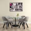 imageWieco Art Framed Art Giclee Canvas Prints of Banksy Life is Beautiful Abstract Artwork for Wall Decor Black Frame BANKSY37L x 24W