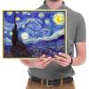 imageWieco Art Framed Art Giclee Canvas Prints of Starry Night by Vincent Van Gogh Paintings Reproduction PostImpressionism Artwork Framed Wall Art for Living Room Home DecorationsGold Frame