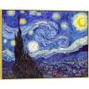 imageWieco Art Framed Art Giclee Canvas Prints of Starry Night by Vincent Van Gogh Paintings Reproduction PostImpressionism Artwork Framed Wall Art for Living Room Home DecorationsGold Frame
