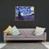imageWieco Art Framed Art Giclee Canvas Prints of Starry Night by Vincent Van Gogh Paintings Reproduction PostImpressionism Artwork Framed Wall Art for Living Room Home DecorationsPolyester