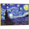 imageWieco Art Framed Art Giclee Canvas Prints of Starry Night by Vincent Van Gogh Paintings Reproduction PostImpressionism Artwork Framed Wall Art for Living Room Home DecorationsGold Frame