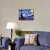 imageWieco Art Framed Art Giclee Canvas Prints of Starry Night by Vincent Van Gogh Paintings Reproduction PostImpressionism Artwork Framed Wall Art for Living Room Home DecorationsGallery Wrapped
