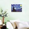 imageWieco Art Framed Art Giclee Canvas Prints of Starry Night by Vincent Van Gogh Paintings Reproduction PostImpressionism Artwork Framed Wall Art for Living Room Home DecorationsGallery Wrapped
