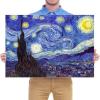 imageWieco Art Framed Art Giclee Canvas Prints of Starry Night by Vincent Van Gogh Paintings Reproduction PostImpressionism Artwork Framed Wall Art for Living Room Home DecorationsGallery Wrapped