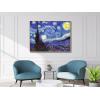 imageWieco Art Framed Art Giclee Canvas Prints of Starry Night by Vincent Van Gogh Paintings Reproduction PostImpressionism Artwork Framed Wall Art for Living Room Home DecorationsGold Frame