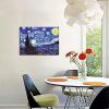 imageWieco Art Framed Art Giclee Canvas Prints of Starry Night by Vincent Van Gogh Paintings Reproduction PostImpressionism Artwork Framed Wall Art for Living Room Home DecorationsGallery Wrapped