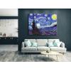 imageWieco Art Framed Art Giclee Canvas Prints of Starry Night by Vincent Van Gogh Paintings Reproduction PostImpressionism Artwork Framed Wall Art for Living Room Home DecorationsGallery Wrapped