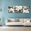 imageWieco Art Framed Art Magnolia Flower Modern Canvas Prints Floral Prints Reproduction Pictures Artwork on Stretched and Framed Canvas Wall Art for Home Decoration Wall Decor Black20x20inchx3pcs 50x50cmx3pcs