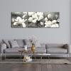 imageWieco Art Framed Art Magnolia Flower Modern Canvas Prints Floral Prints Reproduction Pictures Artwork on Stretched and Framed Canvas Wall Art for Home Decoration Wall Decor Black20x20inchx3pcs 50x50cmx3pcs