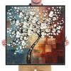 imageWieco Art Framed Art Morning Glory Modern Abstract White Flowers Oil Paintings on Canvas Wall Art Floral Artwork for Living Room Bedroom Home Office Decorations Wall Decor25L x 25W