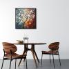 imageWieco Art Framed Art Morning Glory Modern Abstract White Flowers Oil Paintings on Canvas Wall Art Floral Artwork for Living Room Bedroom Home Office Decorations Wall Decor25L x 25W