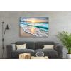 imageWieco Art Framed Art Sea Waves Canvas Prints Wall Art Abstract Seascape Paintings for Living Room Home Decorations Large Framed Canvas Art Sea Artwork Golden Frame