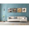 imageWieco Art Framed Canvas Art Romantic Beach Theme 4 Panels Modern Artwork Sea Ocean Canvas Prints Contemporary Abstract Pictures on Canvas Wall Art for Living Room Decorations20x20inchx4pcs 50x50cmx4pcs
