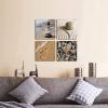 imageWieco Art Framed Canvas Art Romantic Beach Theme 4 Panels Modern Artwork Sea Ocean Canvas Prints Contemporary Abstract Pictures on Canvas Wall Art for Living Room Decorations12x12inchx4pcs 30x30cmx4pcs