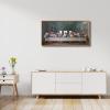 imageWieco Art Framed Canvas Prints Wall Art the Last Supper by Leonardo Da Vinci Classic Art Reproductions Jesus Canvas Wall Art for Home Decoration33x17inchx1pcNATURAL