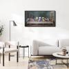 imageWieco Art Framed Canvas Prints Wall Art the Last Supper by Leonardo Da Vinci Classic Art Reproductions Jesus Canvas Wall Art for Home Decoration33x17inchx1pcBlack Framed