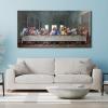 imageWieco Art Framed Canvas Prints Wall Art the Last Supper by Leonardo Da Vinci Classic Art Reproductions Jesus Canvas Wall Art for Home Decoration48L x 24W