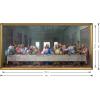 imageWieco Art Framed Canvas Prints the Last Supper by Leonardo Da Vinci Classic Art Reproductions Jesus Canvas Wall Art for Home Decoration Bronze Gold Frame41L x 21W