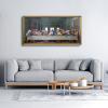 imageWieco Art Framed Canvas Prints the Last Supper by Leonardo Da Vinci Classic Art Reproductions Jesus Canvas Wall Art for Home Decoration Bronze Gold Frame41L x 21W