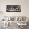 imageWieco Art Framed Canvas Prints the Last Supper by Leonardo Da Vinci Classic Art Reproductions Jesus Canvas Wall Art for Home Decoration Bronze Gold Frame41L x 21W