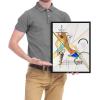 imageWieco Art Framed Canvas Wall Art Gewebe 1923 by Wassily Kandinsky Classic Famous Abstract Paintings Reproductions Canvas Wall Art for Home DecorationArtwork7