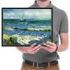 imageWieco Art Framed Canvas Wall Art Seascape at Saintes Maries by Vincent Van Gogh Modern Canvas Prints Sea Pictures on Canvas Art for Living Room Home Decorations Gold Frame167L x 127W