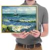 imageWieco Art Framed Canvas Wall Art Seascape at Saintes Maries by Vincent Van Gogh Modern Canvas Prints Sea Pictures on Canvas Art for Living Room Home Decorations Gold Frame162L x 12W