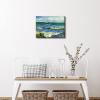 imageWieco Art Framed Canvas Wall Art Seascape at Saintes Maries by Vincent Van Gogh Modern Canvas Prints Sea Pictures on Canvas Art for Living Room Home Decorations Gold Frame16L x 12W