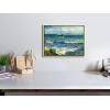 imageWieco Art Framed Canvas Wall Art Seascape at Saintes Maries by Vincent Van Gogh Modern Canvas Prints Sea Pictures on Canvas Art for Living Room Home Decorations Gold Frame162L x 12W