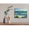imageWieco Art Framed Canvas Wall Art Seascape at Saintes Maries by Vincent Van Gogh Modern Canvas Prints Sea Pictures on Canvas Art for Living Room Home Decorations Gold Frame16L x 12W