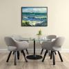 imageWieco Art Framed Canvas Wall Art Seascape at Saintes Maries by Vincent Van Gogh Modern Canvas Prints Sea Pictures on Canvas Art for Living Room Home Decorations Gold Frame328L x 247W