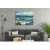 imageWieco Art Framed Canvas Wall Art Seascape at Saintes Maries by Vincent Van Gogh Modern Canvas Prints Sea Pictures on Canvas Art for Living Room Home Decorations Gold Frame32L x 24W