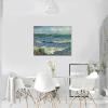 imageWieco Art Framed Canvas Wall Art Seascape at Saintes Maries by Vincent Van Gogh Modern Canvas Prints Sea Pictures on Canvas Art for Living Room Home Decorations Gold Frame24L x 20W