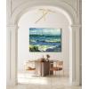 imageWieco Art Framed Canvas Wall Art Seascape at Saintes Maries by Vincent Van Gogh Modern Canvas Prints Sea Pictures on Canvas Art for Living Room Home Decorations Gold Frame48L x 36W