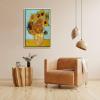 imageWieco Art Framed Canvas Wall Art Size L Sunflower by Vincent Van Gogh Oil Paintings Reproduction Abstract Wall Decorations for Living Room Golden Frame Home Decorations