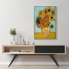 imageWieco Art Framed Canvas Wall Art Size L Sunflower by Vincent Van Gogh Oil Paintings Reproduction Abstract Wall Decorations for Living Room Golden Frame Home Decorations
