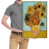 imageWieco Art Framed Canvas Wall Art Size L Sunflower by Vincent Van Gogh Oil Paintings Reproduction Abstract Wall Decorations for Living Room Golden Frame Home Decorations