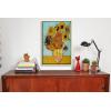 imageWieco Art Framed Canvas Wall Art Size L Sunflower by Vincent Van Gogh Oil Paintings Reproduction Abstract Wall Decorations for Living Room Golden Frame Home Decorations