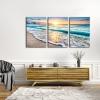 imageWieco Art Framed Wall Art 3 Panels Blue Beach Canvas Art for Home Decor Sea View Sunset White Wave Beach Pictures on Canvas Prints Artwork for Wall Decor Living Room Decorations16x24inchx3pcs 40x60cmx3pcs