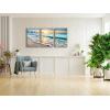imageWieco Art Framed Wall Art 3 Panels Blue Beach Canvas Art for Home Decor Sea View Sunset White Wave Beach Pictures on Canvas Prints Artwork for Wall Decor Living Room Decorations16x24inchx3pcs Framed