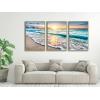 imageWieco Art Framed Wall Art 3 Panels Blue Beach Canvas Art for Home Decor Sea View Sunset White Wave Beach Pictures on Canvas Prints Artwork for Wall Decor Living Room Decorations16x24inchx3pcs Framed