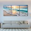 imageWieco Art Framed Wall Art 3 Panels Blue Beach Canvas Art for Home Decor Sea View Sunset White Wave Beach Pictures on Canvas Prints Artwork for Wall Decor Living Room Decorations20x28inchx3pcs 50x70cmx3pcs
