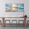 imageWieco Art Framed Wall Art 3 Panels Blue Beach Canvas Art for Home Decor Sea View Sunset White Wave Beach Pictures on Canvas Prints Artwork for Wall Decor Living Room Decorations20x28inchx3pcs 50x70cmx3pcs