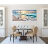imageWieco Art Framed Wall Art 3 Panels Blue Beach Canvas Art for Home Decor Sea View Sunset White Wave Beach Pictures on Canvas Prints Artwork for Wall Decor Living Room Decorations20x28inchx3pcs 50x70cmx3pcs